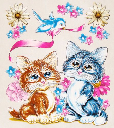 Cute Cats Kittens HEAT PRESS TRANSFER for T Shirt Tote Sweatshirt -ONE DOZEN!