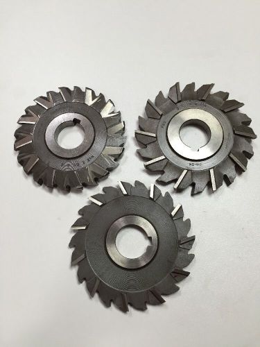3pc. lot horizontal milling cutters (5&#034;x1/2&#034;x1-1/4&#034;) for sale