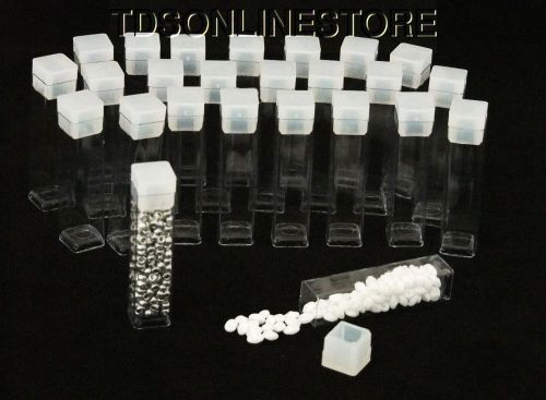 Package of 100 Square Clear Plastic Storage Tubes 2&#034; Tall