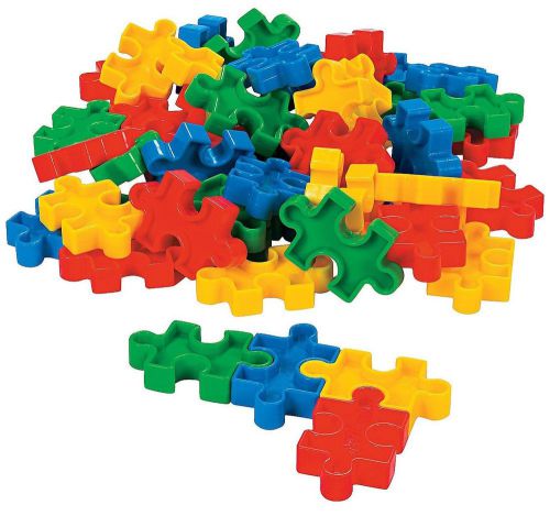 Puzzle-shaped Block Set (50 Pcs) 2 1/4&#034; X 1 3/8&#034;. Plastic.
