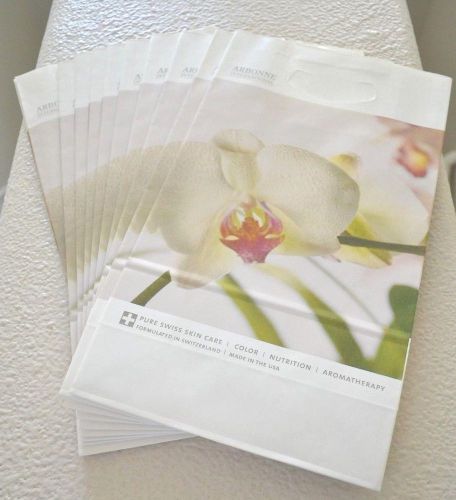 Arbonne white paper bags sturdy consultant aid to deliver products lot of 10 for sale