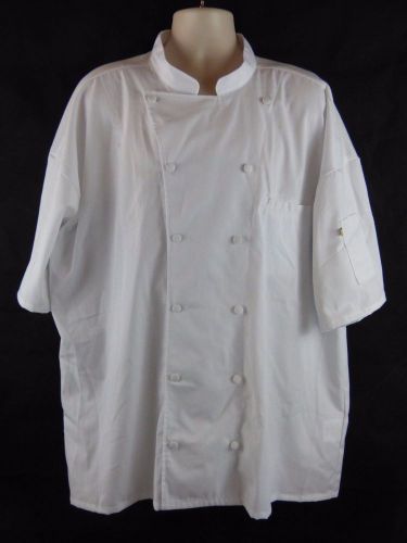 Edwards Garment Lightweight Moisture Wicking S/S Chef Coat White Size 2X