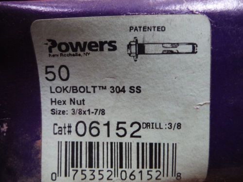 Powers Lok Bolt Sleeve Anchor 3/8 X 1-7/8 (50pcs) Stainless (06152)