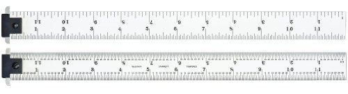 Starrett DH604R-12 Spring Tempered Steel Rule With Inch Graduations, Adjustable