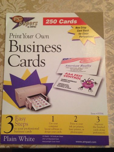 Ampad White 200 Business Cards on Sheets - Heavyweight Cardstock - Pkg Is Open