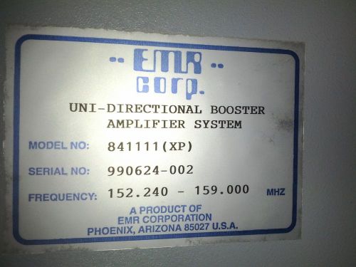 EMR Uni-Directional Booster Amplifier System, 152.24 - 159 Mhz
