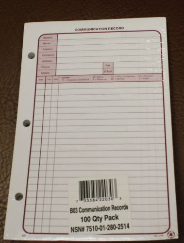 200 classic communication record planner 3-ring pages  7510-01-280-2514 franklin for sale