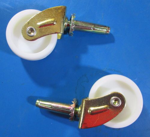1-5/8&#034; Stem White Wheel Caster 656-6525 Pack Contains (2) Wheels