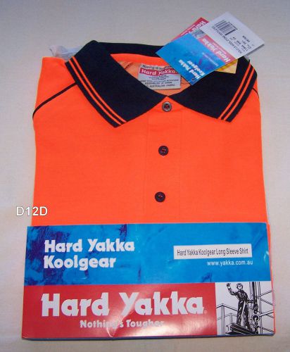 Hard Yakka Mens Koolgear 11844 Orange Hi Vis Woolscience LS Polo Size 3XL New