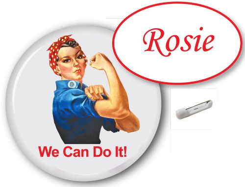 1 ROSIE RIVETER NAME BADGE PIN &amp; BUTTON PIN HALLOWEEN COSTUME FREE SHIPPING