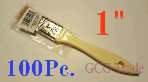 100 of 1 Inch Chip Brushes Brush 100% Pure Bristle Adhesives Paint Touchups