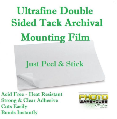 Ultrafine Double Sided Tack Archival Mounting Film 9&#034; x 12&#034; / 10 Sheets