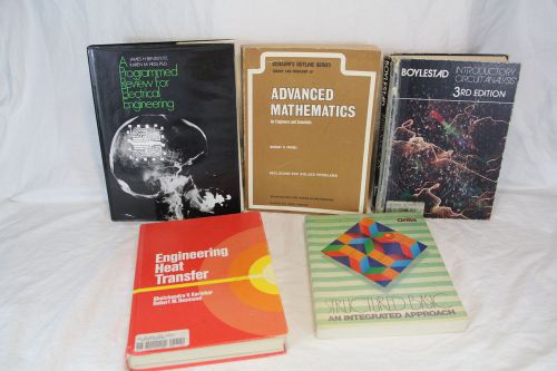 Lot of 5 Engineering Books Electrical, Math, Circuit, Heat Transfer, Programming