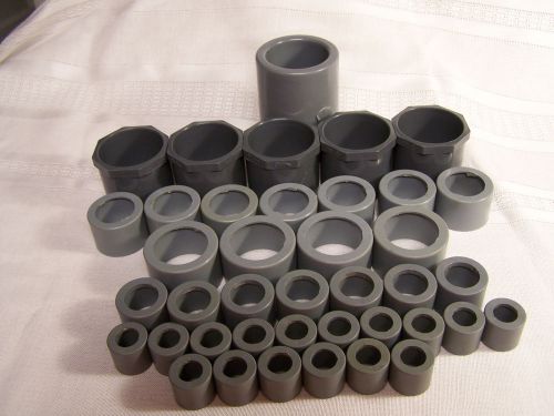 Lot of (40) VARIOUS PIECES AND SIZES OF PVC PIPE FITTINGS