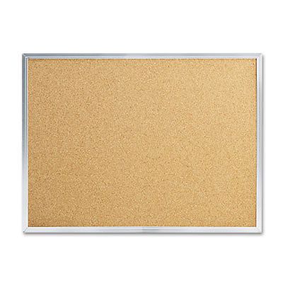 Cork Bulletin Board, 24 x 18, Silver Aluminum Frame, Sold as 1 Each