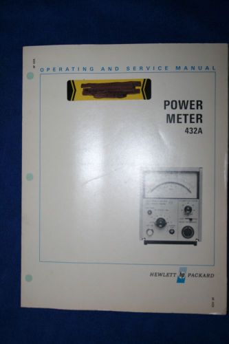 HP 432A POWER METER OPERATING &amp; SERVICE MANUAL WITH SCHEMATICS