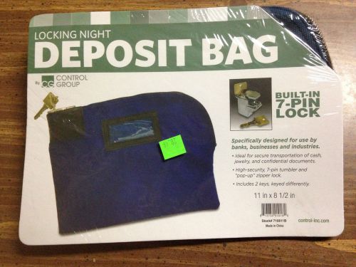 Control Group Blue 7-Pin Locking Night Deposit Bag, 8 1/2&#034; x 11&#034; Deposit Bag