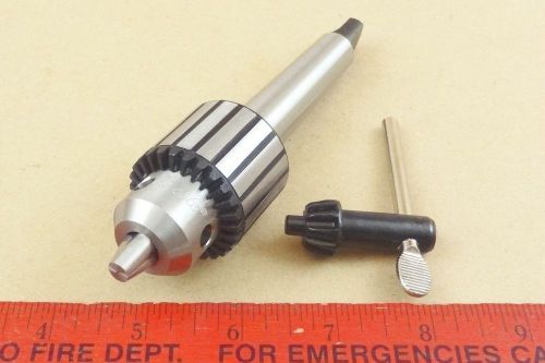 New genuine mt2 jacobs 0 - 3/8&#034; capacity tailstock drill chuck 4 lathe &amp; key for sale