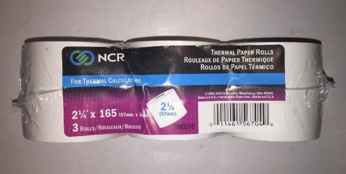 3 Pack NCR Thermal Paper Rolls 2-1/4&#034; x 165&#039; (998316)