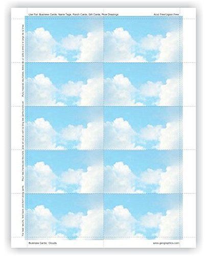 Geographics Clouds Business Cards, 2&#034;x3.5&#034;, 250/PK