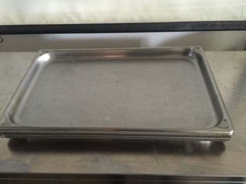 6  Used Vollrath Super Pan 2 Stainless steel insert pans Full-size x 1.25