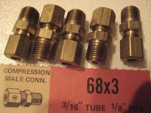 5 weatherhead # 68x3 compression male conn. 3/16 tube, 1/8 pipe. bargain price. for sale