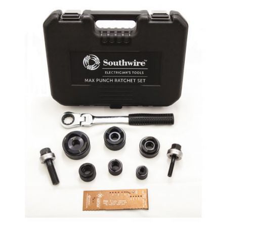 Southwire 9-Piece Max Punch Knockout Punch Set Ratchet Wrench Electrical Tool