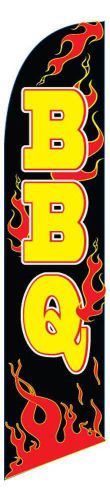 Bbq Flames business sign Swooper flag 15ft Feather Banner made USA