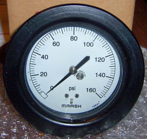 Marsh 0-160 psi gauge 3 1/2&#034; white face 2 lb increments 1/4-npt mil-std quality for sale