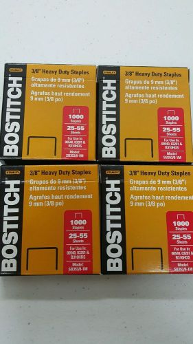 Bostitch SB35381M Heavy-Duty Staples,1/2&#034;W, 3/8&#034;L,100/Strip, 1000/ 4 BOXES