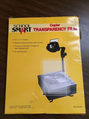 School Smart Copier Transparency Film w/ No Sensing Strip-8 1/2 x 11 Inch Sheets