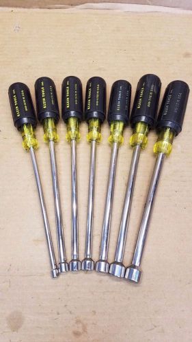 Klein tools 647 6 in. shank cushion-grip nut-driver set 7 pcs for sale