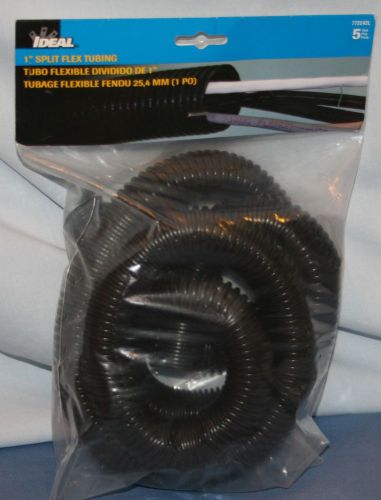 Nip ideal 1&#034; split flex tubing 5 ft new conduit black plastic wire for sale
