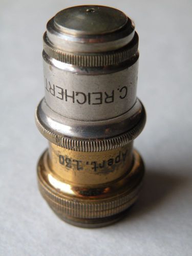 ANTIQUE Vintage brass objective 18b apert.1,30  microscope REICHERT WIEN