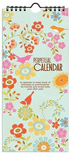 Gina B Birds &amp; Flowers Birthday &amp; Anniversary Perpetual Calendar, Annual