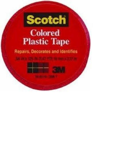 3M Scotch 3/4&#034; x 125&#034;, Red Colored Plastic Tape 190RED