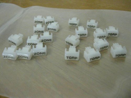 Lot (20) Motorola Astro buttons inserts 10 x ZONE &amp; 10 x TGRP for trunking