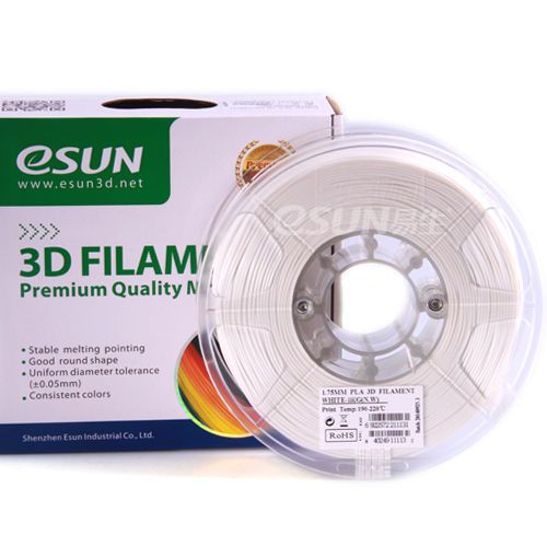 High quality esun pla 1,75mm 0.5kg white 3d printing filament for sale