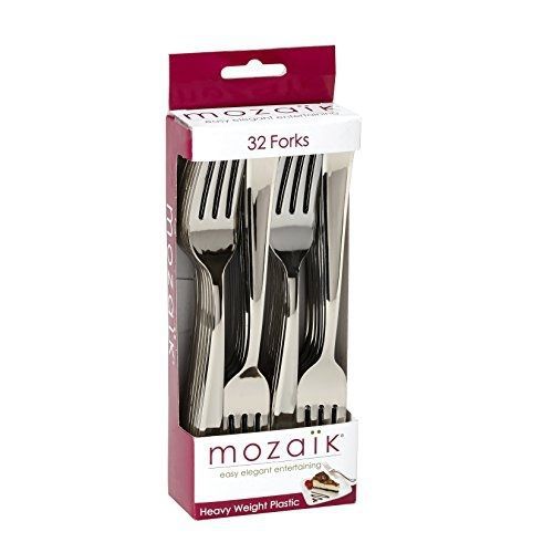 Mozaik Forks, Silver, 32-Count Forks (Pack of 6)