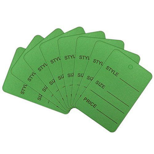 1000pcs Green Color One Part Unstrung Perforated Price Coupon Tag Clothing Pr...