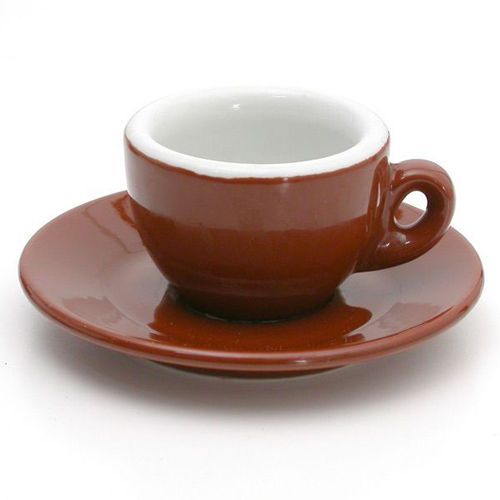 Nuova Poin Espresso Porcelain Set, Brown &amp; White - PACK of 12