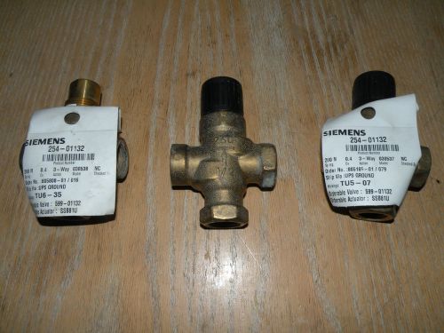 (3) siemens 254-01132 siemens mz powermite valves -  3-way 1/2&#034; npt for sale