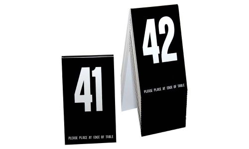 Plastic Table Numbers 41-60- Tent Style, Black w/White Numbers, Free shipping