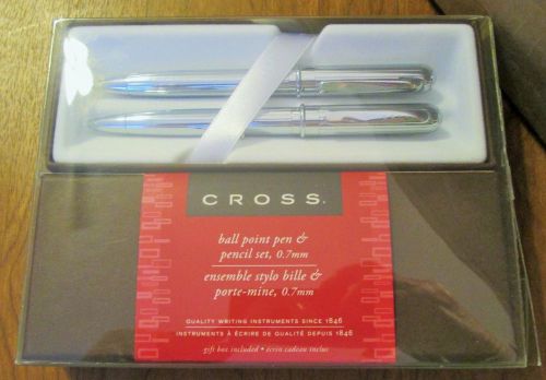 NIB CROSS ATHENS  Ball Point Pen (Black) &amp; Mechanical Pencil Set W/Gift Box  LRM