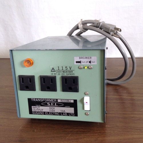 Sugano electric laboratory 1500bu japan power transformer 100v in 115v 13a out for sale