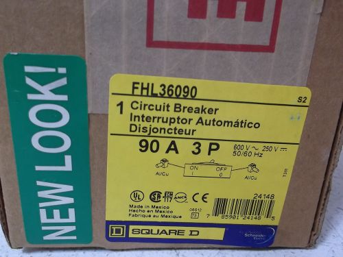 SQUARE D FHL36090 MOLDED CASE CIRCUIT BREAKER 90A 600V *NEW IN A BOX*