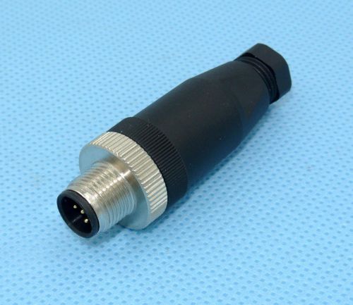 M12 thread locking connector male 5pin assembly connector type d polarized x1pcs for sale