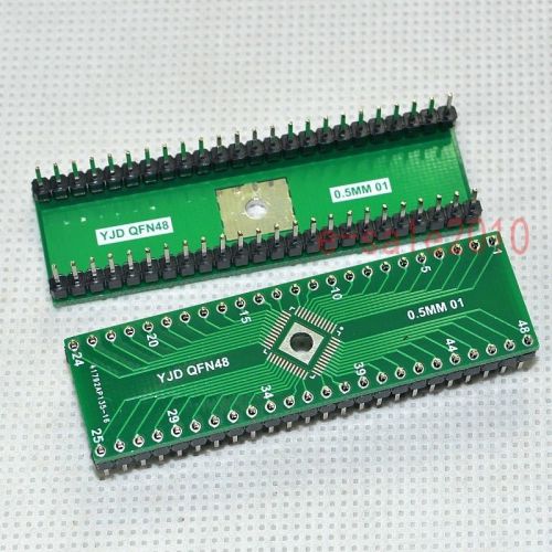 2pcs QFN48 0.5mm to 2.54mm DIP 48 Adapter PCB Board Converter + Pin Header E23