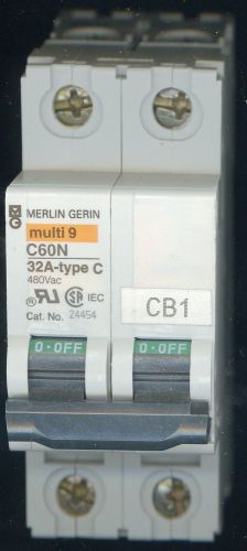 Merlin Gerin MG24454 Mini Supp Protect,C60N,480Vac,32A-type C. FREE shpmt CONUS