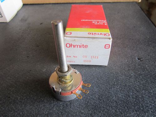 Lot / 3 Ohmite CU1521 1.5K Ohms Potentiometers Type AB NOS